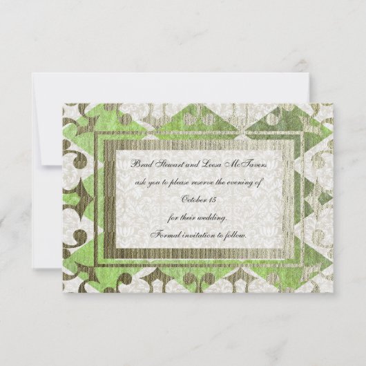 Fancy Groen goud Harlequin Medieval sparen de datu Save The Date (Voorkant)