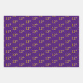 Fancy Groen, Grijs, Paars, Faux Gold 12th Event # Inpakpapier Vel (Voorkant 3)