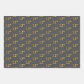 Fancy Groen, Grijs, Paars, Faux Gold 12th Event # Inpakpapier Vel (Voorkant 2)