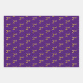 Fancy groen, grijs, Paars, Faux Gold 2nd Event # Inpakpapier Vel (Voorkant 3)