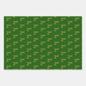 Fancy groen, grijs, Paars, Faux Gold 2nd Event # Inpakpapier Vel (Voorkant)