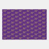 Fancy Groen, Grijs, Paars, Faux Gold 31st Event # Inpakpapier Vel (Voorkant 3)