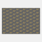 Fancy Groen, Grijs, Paars, Faux Gold 31st Event # Inpakpapier Vel (Voorkant 2)