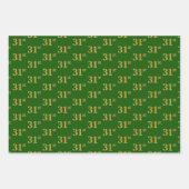 Fancy Groen, Grijs, Paars, Faux Gold 31st Event # Inpakpapier Vel (Voorkant)