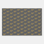 Fancy groen, grijs, Paars, Faux Gold 36th Event # Inpakpapier Vel (Voorkant 2)