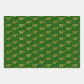 Fancy groen, grijs, Paars, Faux Gold 36th Event # Inpakpapier Vel (Voorkant)