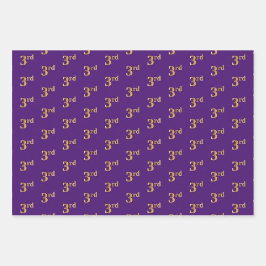 Fancy groen, grijs, Paars, Faux Gold 3rd Event # Inpakpapier Vel (Voorkant 3)