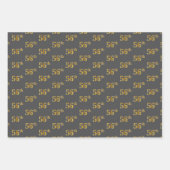 Fancy groen, grijs, Paars, Faux Gold 56th Event # Inpakpapier Vel (Voorkant 2)