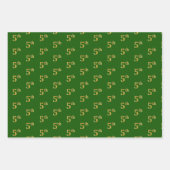 Fancy groen, grijs, Paars, Faux Gold 5th Event # Inpakpapier Vel (Voorkant)