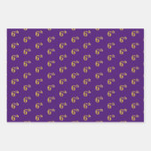 Fancy groen, grijs, Paars, Faux Gold 6th Event # Inpakpapier Vel (Voorkant 3)