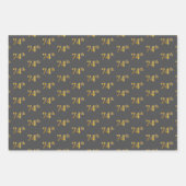 Fancy groen, grijs, Paars, Faux Gold 74th Event # Inpakpapier Vel (Voorkant 2)
