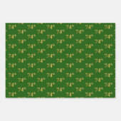 Fancy groen, grijs, Paars, Faux Gold 74th Event # Inpakpapier Vel (Voorkant)