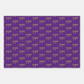 Fancy groen, grijs, Paars, Faux Gold 77th Event # Inpakpapier Vel (Voorkant 3)