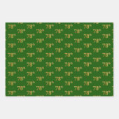 Fancy groen, grijs, Paars, Faux Gold 78th Event # Inpakpapier Vel (Voorkant)