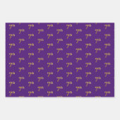 Fancy groen, grijs, Paars, Faux Gold 7th Event # Inpakpapier Vel (Voorkant 3)