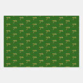 Fancy groen, grijs, Paars, Faux Gold 7th Event # Inpakpapier Vel (Voorkant)