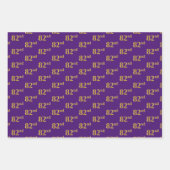 Fancy groen, grijs, Paars, Faux Gold 82nd Event # Inpakpapier Vel (Voorkant 3)