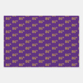 Fancy groen, grijs, Paars, Faux Gold 86th Event # Inpakpapier Vel (Voorkant 3)