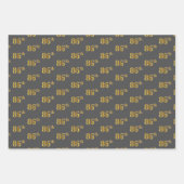 Fancy groen, grijs, Paars, Faux Gold 86th Event # Inpakpapier Vel (Voorkant 2)