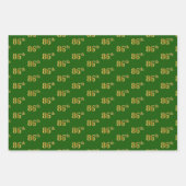 Fancy groen, grijs, Paars, Faux Gold 86th Event # Inpakpapier Vel (Voorkant)