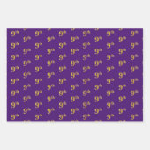 Fancy groen, grijs, Paars, Faux Gold 9th Event # Inpakpapier Vel (Voorkant 3)