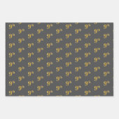 Fancy groen, grijs, Paars, Faux Gold 9th Event # Inpakpapier Vel (Voorkant 2)