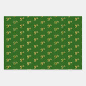 Fancy groen, grijs, Paars, Faux Gold 9th Event # Inpakpapier Vel (Voorkant)