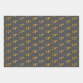Fancy Groen, Grijs, Paarse, Faux Gold 10e Event # Inpakpapier Vel (Voorkant 2)