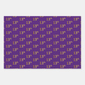 Fancy Groen, Grijs, Paarse, Faux Gold 13de Eveneme Inpakpapier Vel (Voorkant 3)