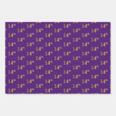 Fancy Groen, Grijs, Paarse, Faux Gold 14e Evenemen Inpakpapier Vel (Voorkant 3)