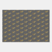 Fancy Groen, Grijs, Paarse, Faux Gold 14e Evenemen Inpakpapier Vel (Voorkant 2)
