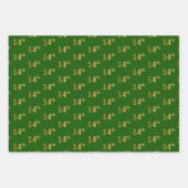 Fancy Groen, Grijs, Paarse, Faux Gold 14e Evenemen Inpakpapier Vel (Voorkant)