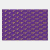 Fancy Groen, Grijs, Paarse, Faux Gold 15e Evenemen Inpakpapier Vel (Voorkant 3)