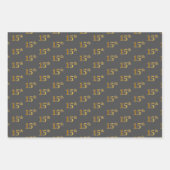 Fancy Groen, Grijs, Paarse, Faux Gold 15e Evenemen Inpakpapier Vel (Voorkant 2)