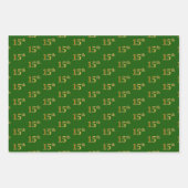 Fancy Groen, Grijs, Paarse, Faux Gold 15e Evenemen Inpakpapier Vel (Voorkant)