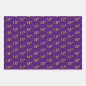 Fancy Groen, Grijs, Paarse, Faux Gold 16e Event # Inpakpapier Vel (Voorkant 3)