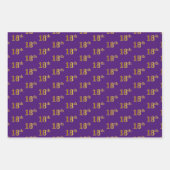 Fancy Groen, Grijs, Paarse, Faux Gold 18e Event # Inpakpapier Vel (Voorkant 3)