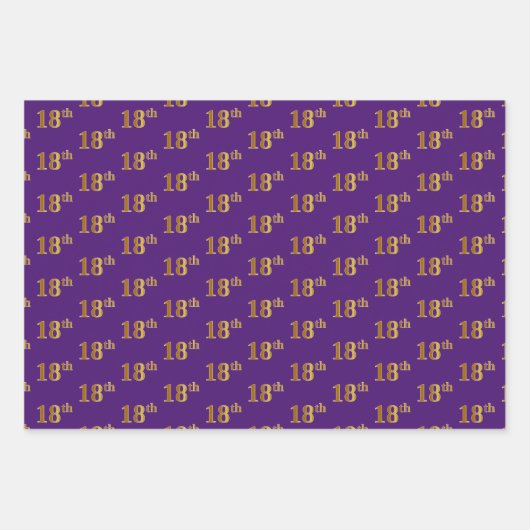 Fancy Groen, Grijs, Paarse, Faux Gold 18e Event # Inpakpapier Vel (Voorkant 3)