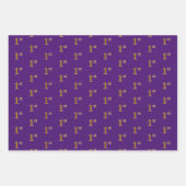 Fancy Groen, Grijs, Paarse, Faux Gold 1e Event # Inpakpapier Vel (Voorkant 3)