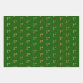 Fancy Groen, Grijs, Paarse, Faux Gold 1e Event # Inpakpapier Vel (Voorkant)