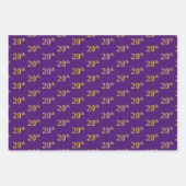 Fancy Groen, Grijs, Paarse, Faux Gold 20e Evenemen Inpakpapier Vel (Voorkant 3)