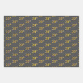 Fancy Groen, Grijs, Paarse, Faux Gold 20e Evenemen Inpakpapier Vel (Voorkant 2)