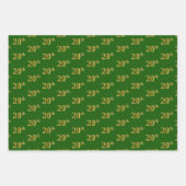 Fancy Groen, Grijs, Paarse, Faux Gold 20e Evenemen Inpakpapier Vel (Voorkant)