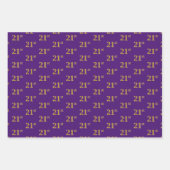 Fancy Groen, Grijs, Paarse, Faux Gold 21e Event # Inpakpapier Vel (Voorkant 3)