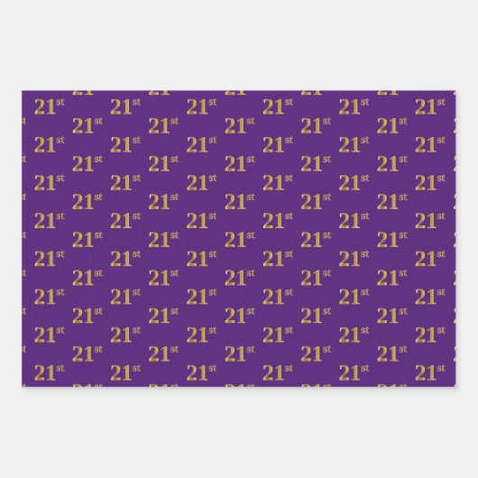 Fancy Groen, Grijs, Paarse, Faux Gold 21e Event # Inpakpapier Vel (Voorkant 3)