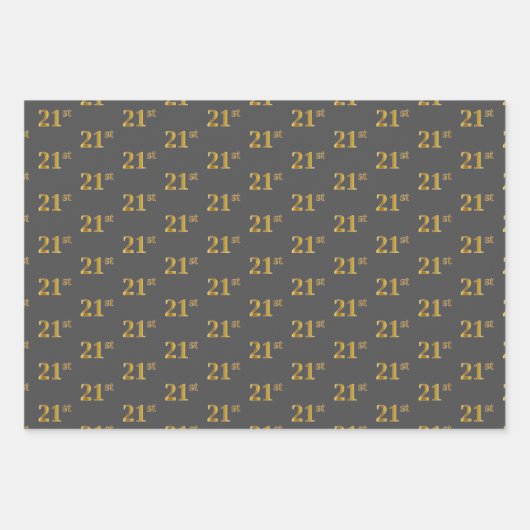 Fancy Groen, Grijs, Paarse, Faux Gold 21e Event # Inpakpapier Vel (Voorkant 2)