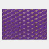 Fancy Groen, Grijs, Paarse, Faux Gold 23e Event # Inpakpapier Vel (Voorkant 3)