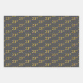 Fancy Groen, Grijs, Paarse, Faux Gold 23e Event # Inpakpapier Vel (Voorkant 2)