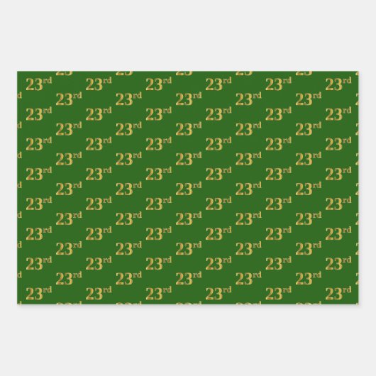 Fancy Groen, Grijs, Paarse, Faux Gold 23e Event # Inpakpapier Vel (Voorkant)