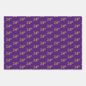 Fancy Groen, Grijs, Paarse, Faux Gold 24e Evenemen Inpakpapier Vel (Voorkant 3)
